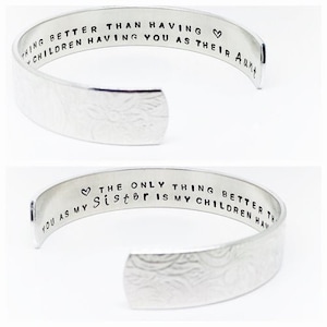 Aunt Gift | Sister and Aunt Bracelet | Auntie Gift | Sister Gift | Aunty Gift | Quote Jewelry | Personalized Jewelry