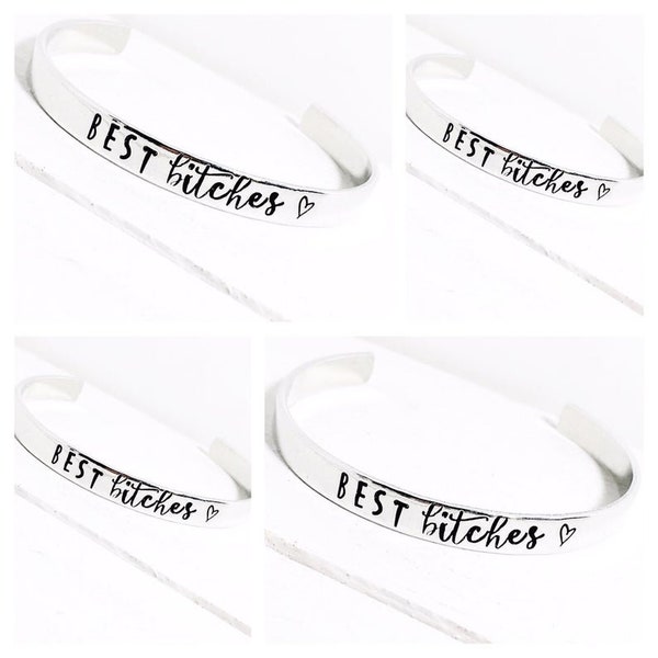 Best Bitches | Friends gifts | Personalized Gift for friends | Hand Stamped Bangle | Stamped Jewelry | Personalized Bracelet