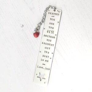 Teacher gift, Teacher bookmark, Teacher appreciation,personalized bookmark, hand stamped, end of year gift, inspirational quote bookmark,