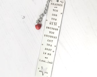 Regalo del maestro, marcador del maestro, apreciación del maestro, marcador personalizado, estampado a mano, regalo de fin de año, marcador de citas inspiradoras,
