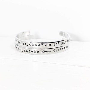 Co-ordinates Bracelet | Couples gift | His and Hers Gift | Anniversary Gift | Gifts for Him | cuff bracelet gift set |Gifts for Her