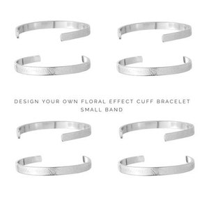 Personalized Cuff Bracelet | Personalised hammered Bracelet | Custom Quote Floral Cuff Bracelet | Gift ideas for Her | Floral Cuff Bracelet