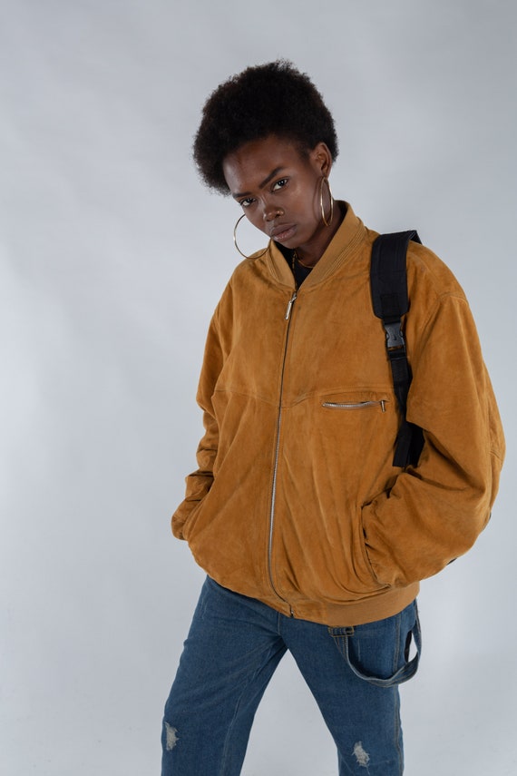 Blouson camel daim / Vintage surdimensionné veste blouson 80 en daim / 80 blouson s veste en cuir pour femmes / suede hommes zip veste de Bombardier / taille XL 166bee Blouson camel daim / Vintage surdimensionné veste blouson 80 en daim / 80 blouson s veste en cuir pour femmes / suede hommes zip veste de Bombardier / taille XL 166bee