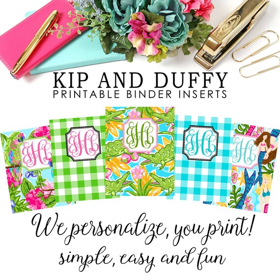 personalized printable binder inserts preppy binder inserts etsy