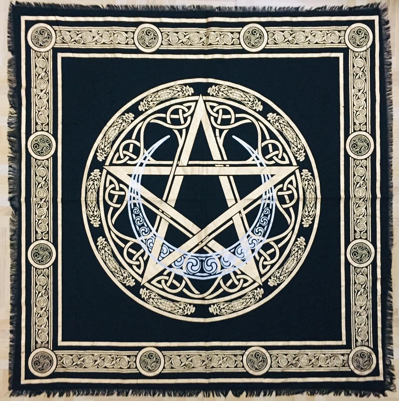 Tripla Luna Altare Panno Pentagramma Stella 50,5 x 50,8 cm Viola 