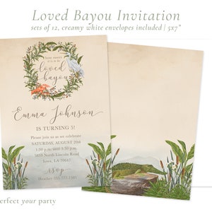Louisiana Bayou Invitation | Loved Bayou | Born On The Bayou | Louisiana | Loved By You | Sets of 12 | Customize Wording