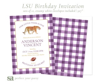 Lsu Football Invitation - Etsy