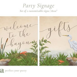 Louisiana Bayou Signage | 8x10 Signs | Baby Shower | Wedding Shower | Engagement Party