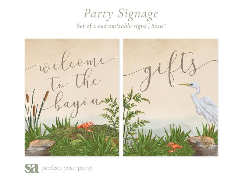 Louisiana Bayou Signage | 8x10 Signs | Baby Shower | Wedding Shower ...