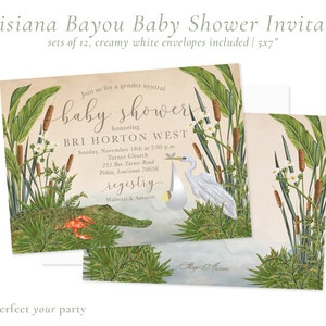 Louisiana Bayou Baby Shower Invitation | Born On The Bayou | Girl | Boy | Gender Neutral | Sets of 12 | Customize Wording
