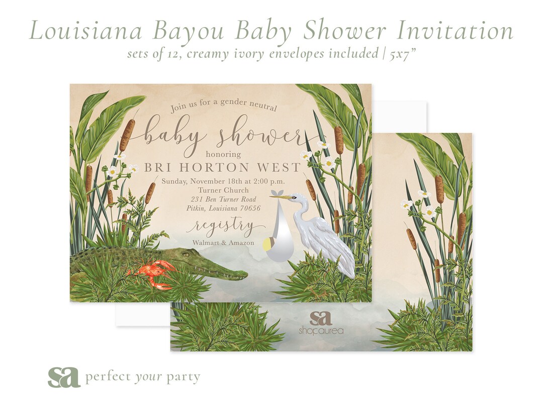Louisiana Bayou Baby Shower Invitation Born on the Bayou Etsy