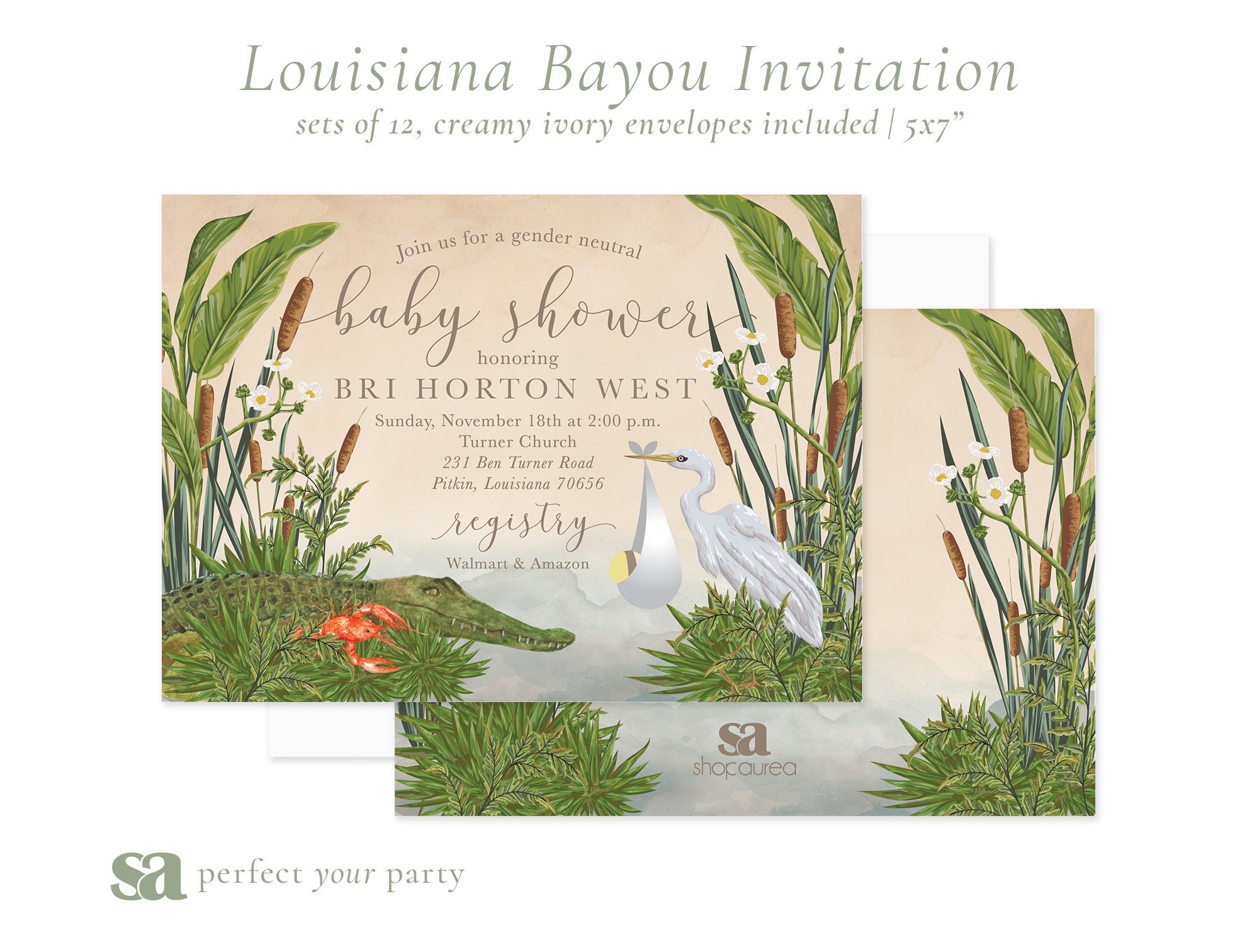 Louisiana Bayou Baby Shower Invitation Born On The Bayou Etsy Louisiana Bayou Baby Shower Invitation Born On The Bayou Etsy
