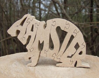 hamster jigsaw, hamster ornament, hamster puzzle,hamster gift, pet hamster memorial, hamster lover gift, unique hamster gift,