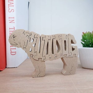 English Bulldog Unusual Wooden Gift Of Man's Best Friend