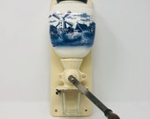 Vintage Blue Delft Wall Cofffe Grinder
