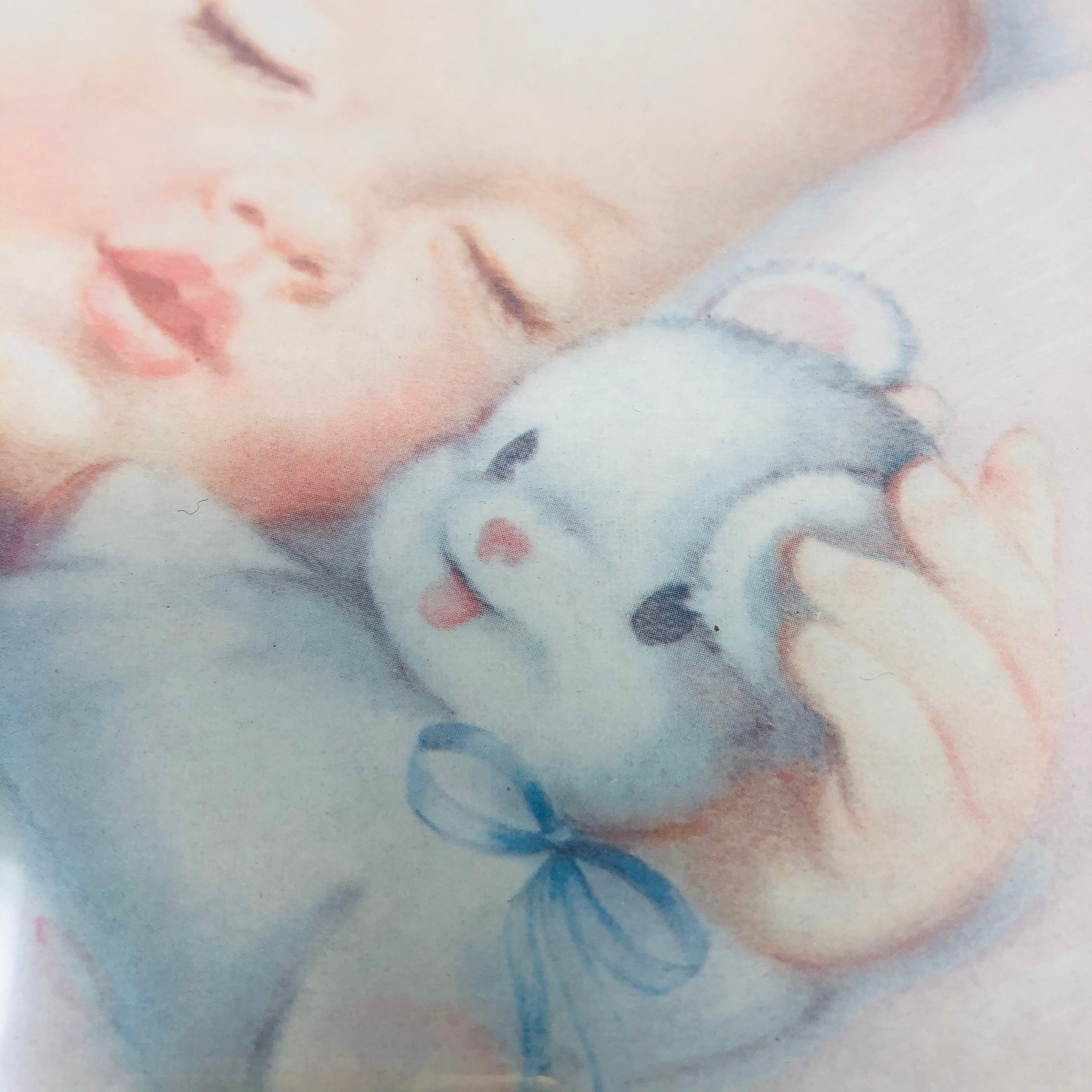 Vintage Print Sleeping Baby Framed Art Nursery Decor | Etsy