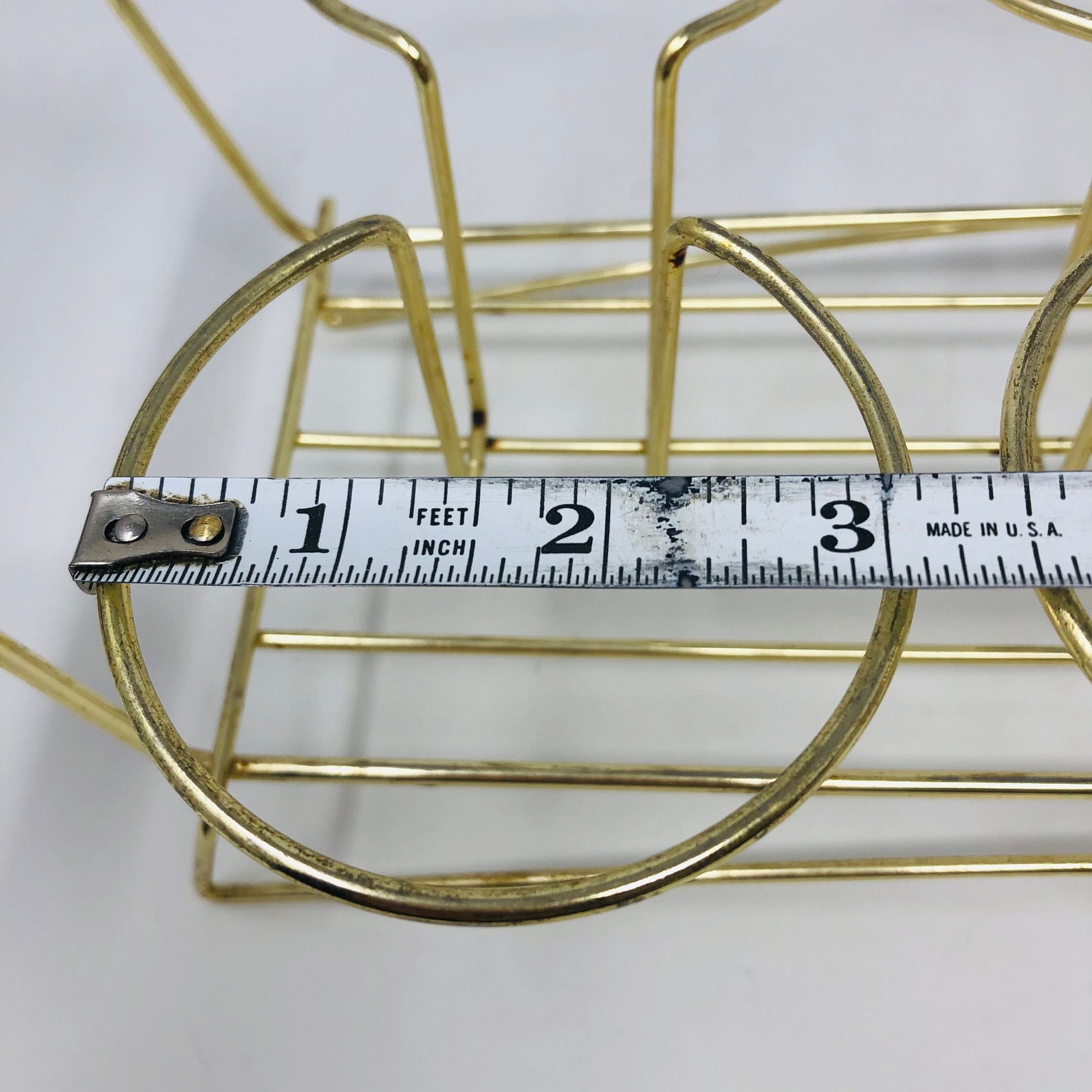 Vintage Glass Caddy Drink Carrier Brass Gold Metal Cocktail Etsy