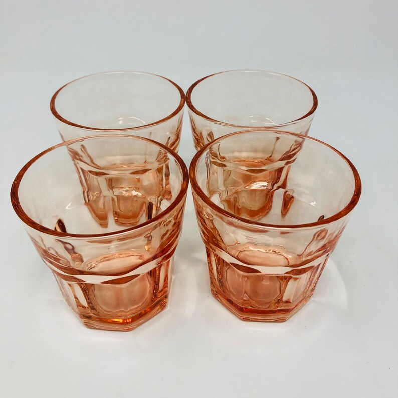 Vintage Libbey Gibraltar Pink Juice Glasses Set of 4 Etsy