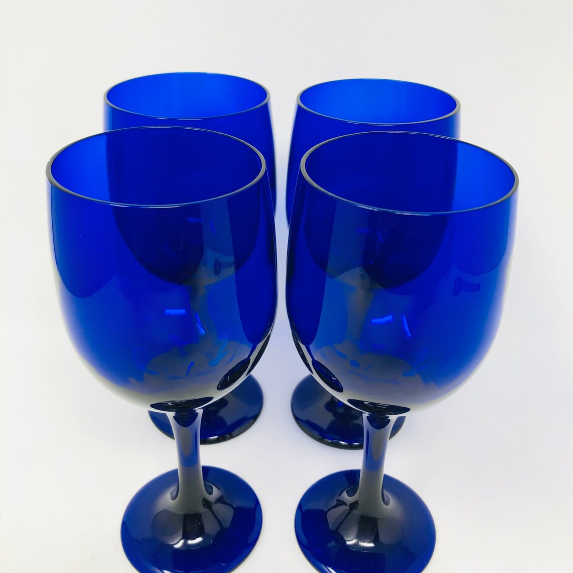 libbey cobalt blue wine glasses