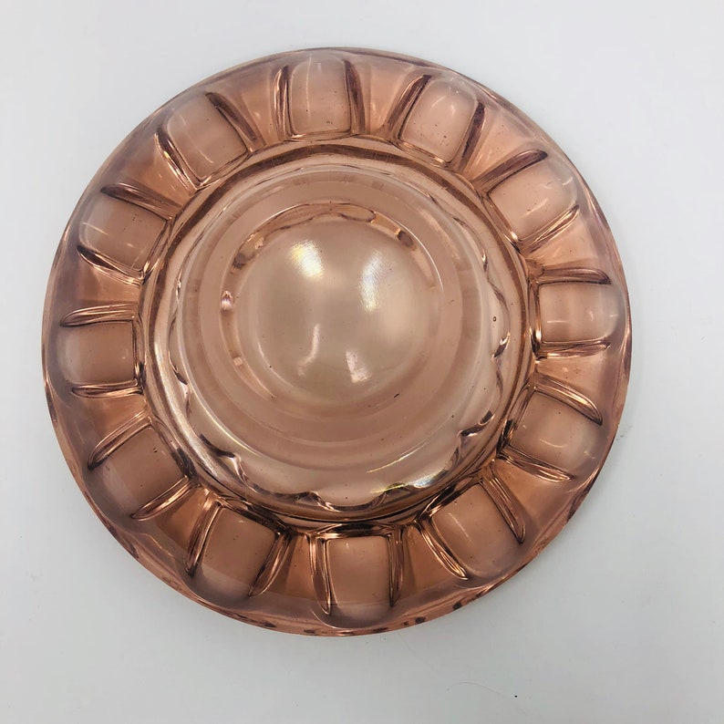Vintage Pink Glass Ashtray Etsy