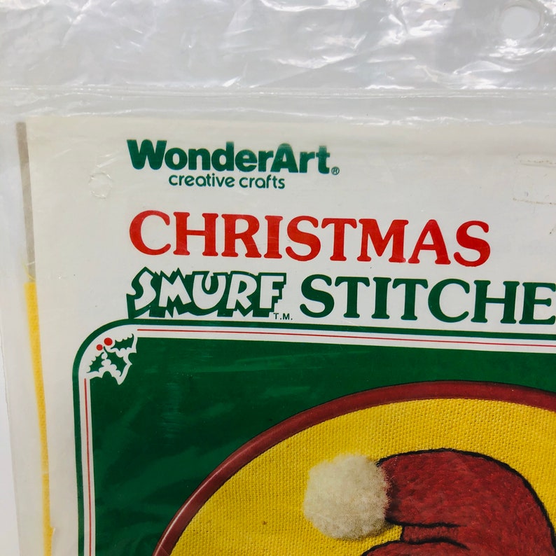 Vintage Papa Smurf Christmas Santa Crewel Hoop Embroidery Kit