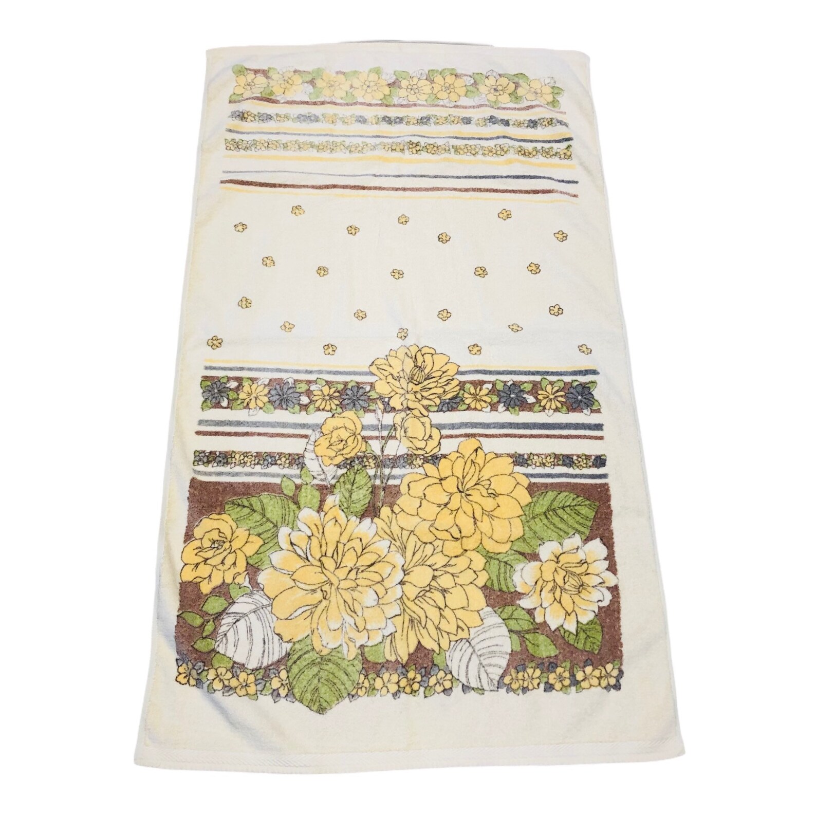 Vintage Bath Towel Cannon Royal Family Yellow And Green Etsy