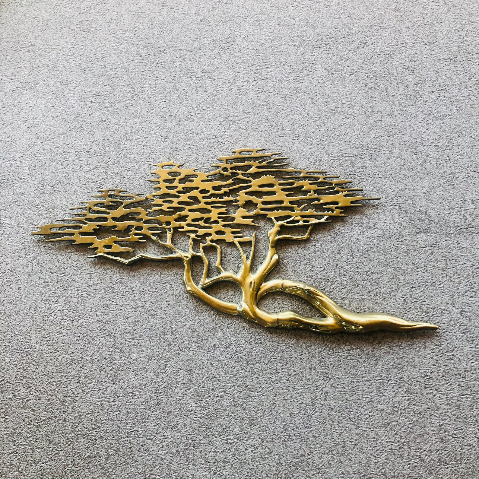 Vintage Brass Tree Wall Hanging Bonsai Tree Mid Century Etsy Canada