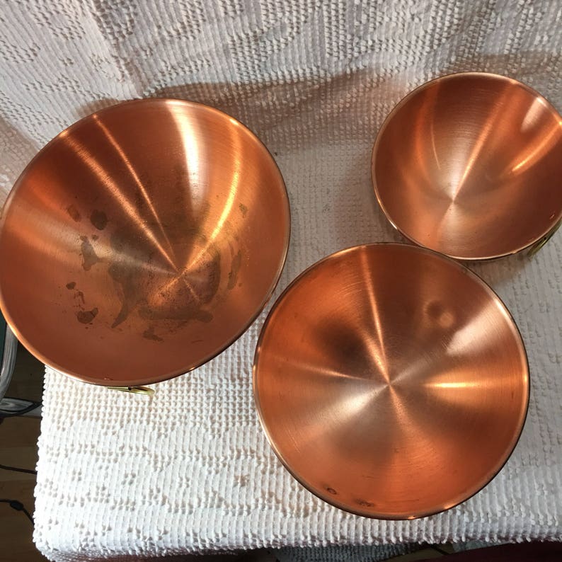 Vintage Copper Bowls Copper Mixing Bowls Hanging Copper Bowls Vintage Copper Mixing Bowls