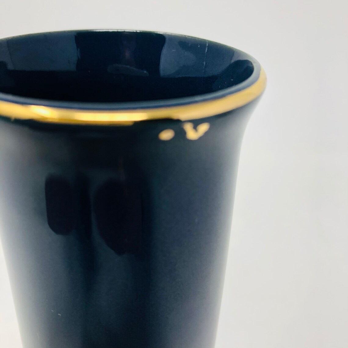 Vintage Seagull Bud Vase Navy Blue and Gold Otagiri Japan Etsy