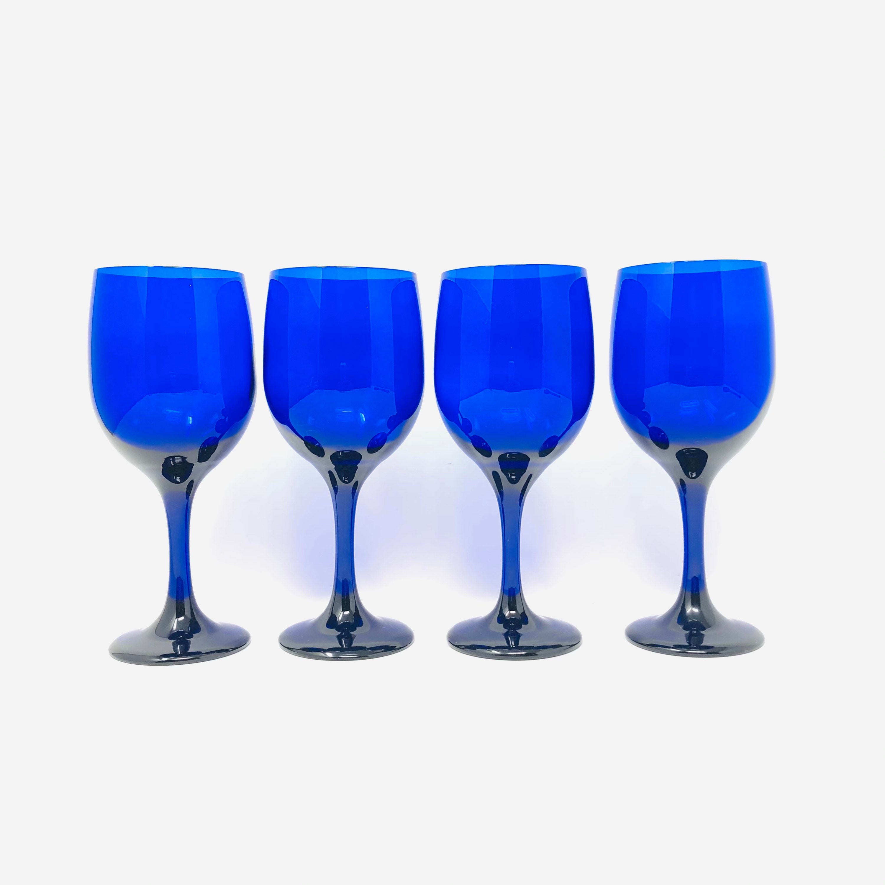 libbey cobalt blue wine glasses