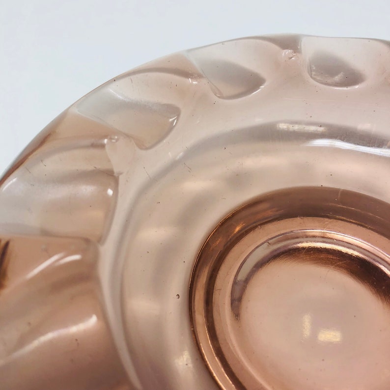 Vintage Pink Glass Ashtray Etsy