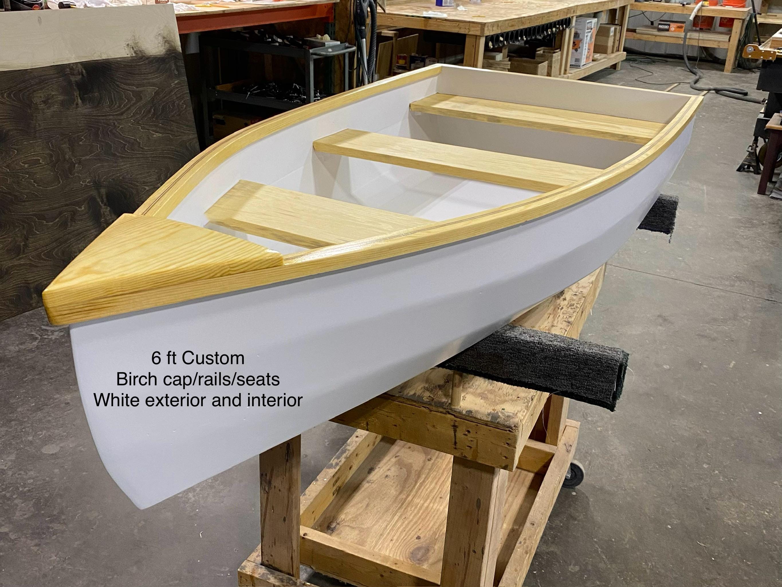 Handcrafted Decorative Rowboat: Baltic Birch, Blue Pine Trim - Etsy