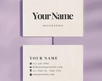 Minimalist Business Card Template: Editable Canva Design (PDF Download)