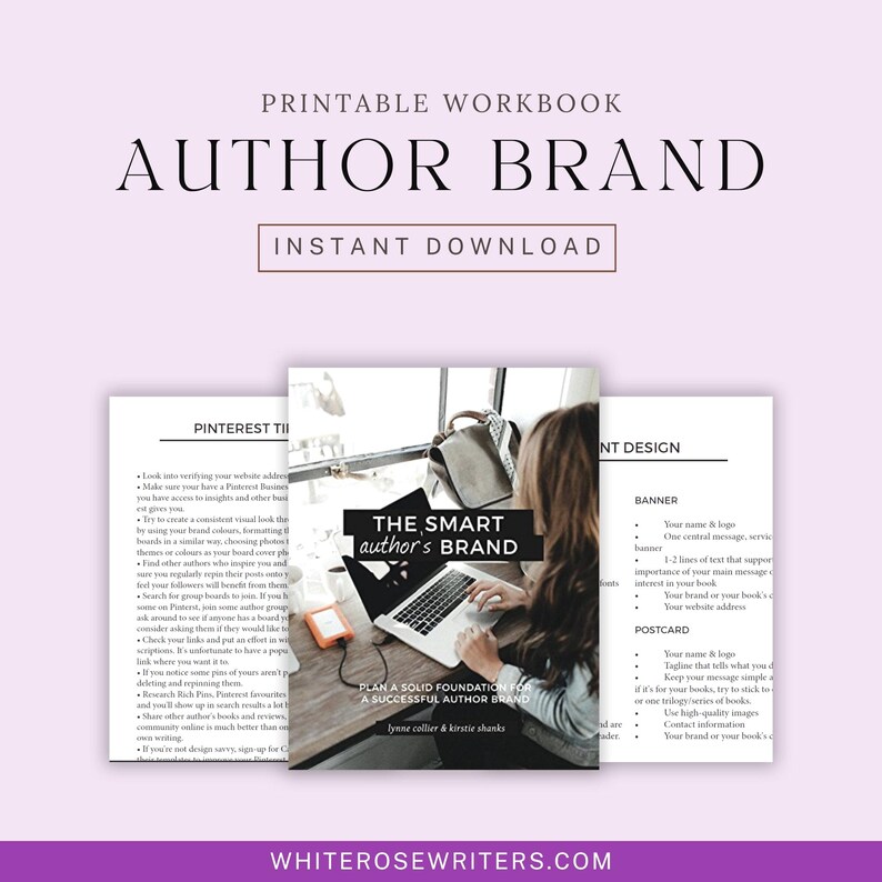 The cover of The Smart Author's Brand and two pages from the book written to help authors and writers find their brand to stand out among the crowd of other authors and writers.