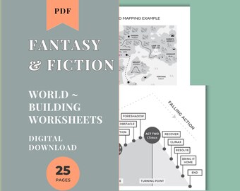 Worldbuilding Worksheets: Fantasy & Fiction Writer's Guide to Creating Novel Worlds (PDF Download)