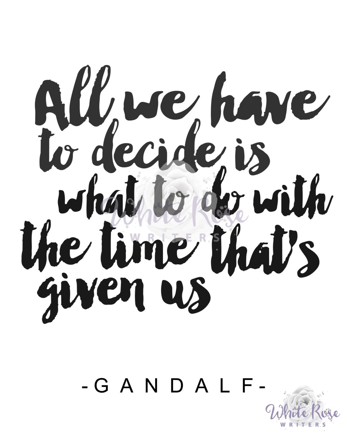 Printable Lord of the rings poster // Gandalf Quote // Time | Etsy