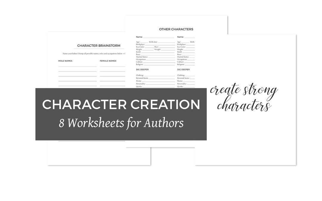 Character Profile Printable Templates: Novel Writer Worksheets (PDF ...