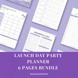 Book Launch Party Planner: Printable PDF Schedule Sheets (Digital Download