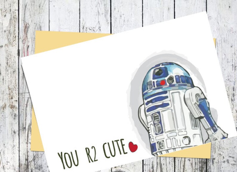Printable Star Wars Card // R2-D2 Valentine // You R2 Cute // | Etsy