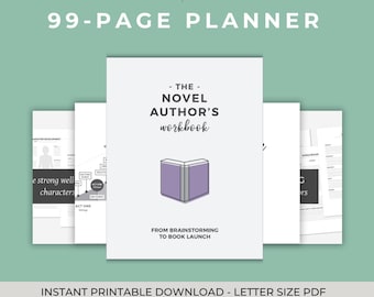 Novel Writing Workbook: Story Outline, Worldbuilding, Character Creation, Scenes, Guide (PDF Printable)