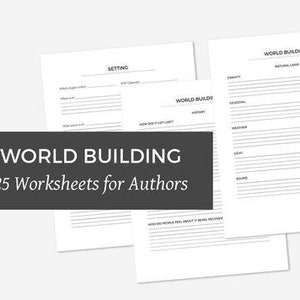 The Novel Author's Workbook with 99 printable pdf sheets to help you write your novel, from brainstorming to publishing. Here is a collection of the world-building pages included.