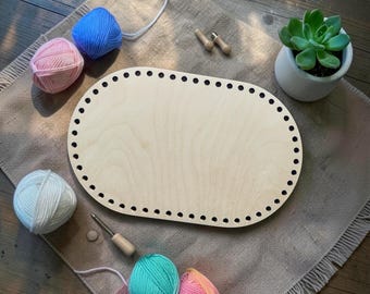 Small Oval Crochet Base | 40x25cm | Nappy Caddy Base | Three Little Cubs Compatible
