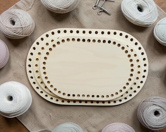 Small Oval Crochet Base | 30x20cm, 35x25cm, 40x25cm | Nappy Caddy Base | Three Little Cubs Compatible