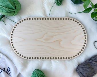 Large Oval Wooden Base for Crochet, 55x30cm (21.7" x 11.8" ) with 12mm holes Suitable for 9mm cord