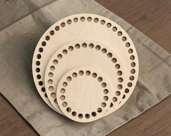 Crochet Bases | Round Basket Bottoms | 4, 6, and 8 inches | 10mm holes