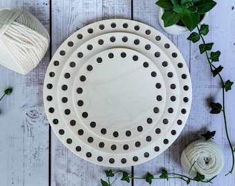Circle Crochet Basket Base | 6", 8" or 10" Wooden Crochet Base | Round Basket Bottom | Choose Size or 3 Piece Set