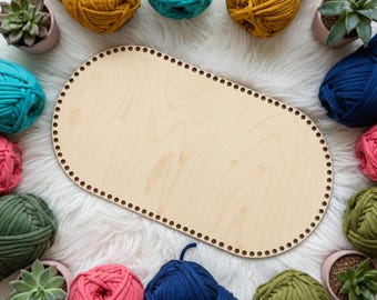 Wooden Crochet Basket Base | Yarnth3ory Compatible | Wooden Crochet Base | Birch Plywood | Basket Making Supply