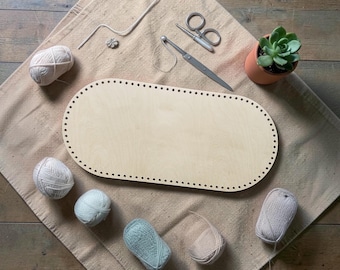 Oval Crochet Basket Base – Three Little Cubs Compatible – Wooden Crochet Base – Various Sizes – Basket Making Supply