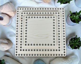 Square Wooden Basket Bases with 8mm hole size Various sizes Suitable for T-Shirt yarn or 5-7mm cord