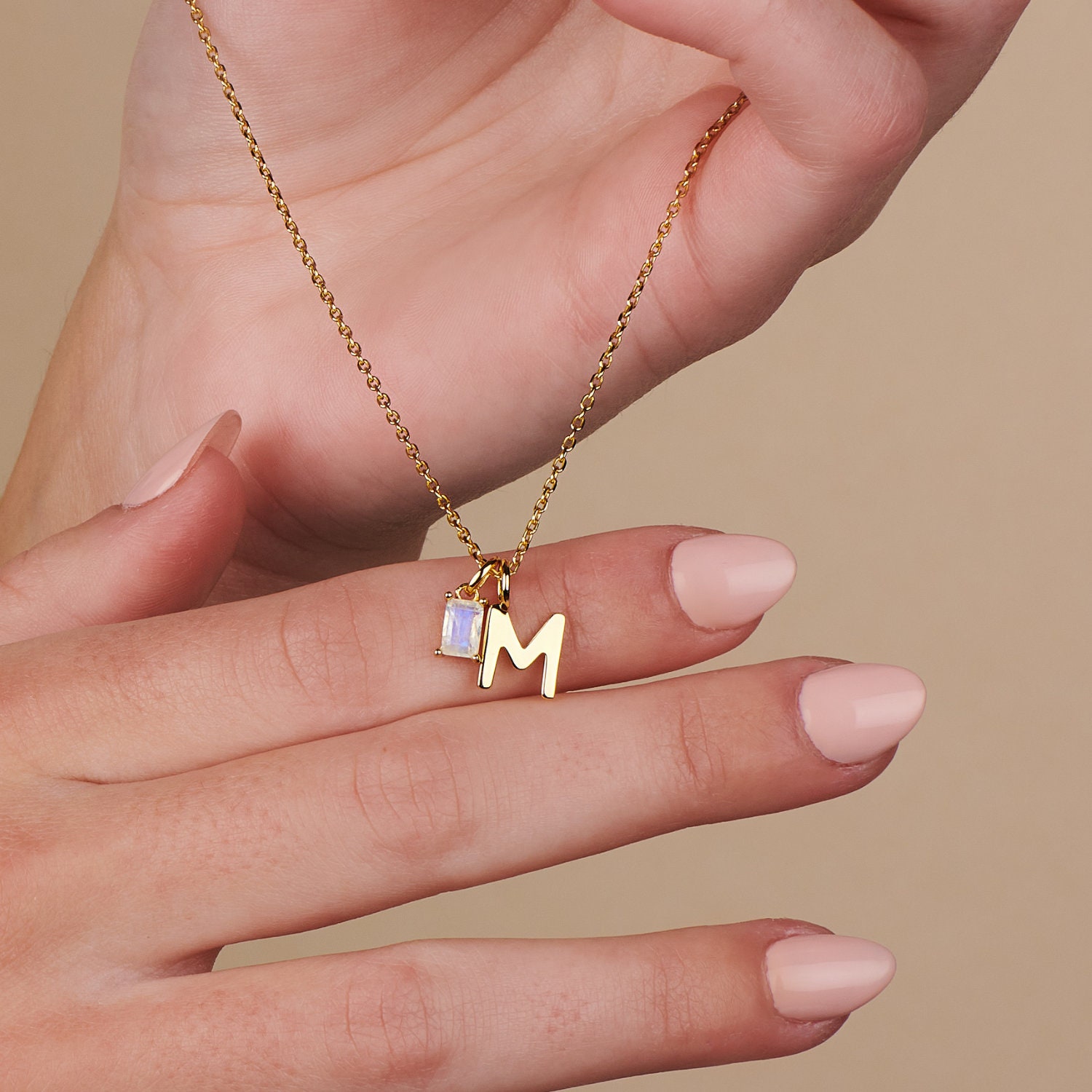 Birthstone Initial 925 Sterling Silver Necklace, Personalized Letter Charm Necklace for New Mom, Family Birthday Birthstone Gift for Her